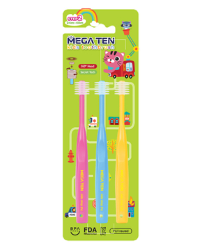 ” MEGA TEN Kids Manual Toothbrush Step 2_3P (25m-4y)”